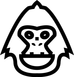 Monkey Mammal Face Outline Front Craft Design Svg File, Free Vectors File